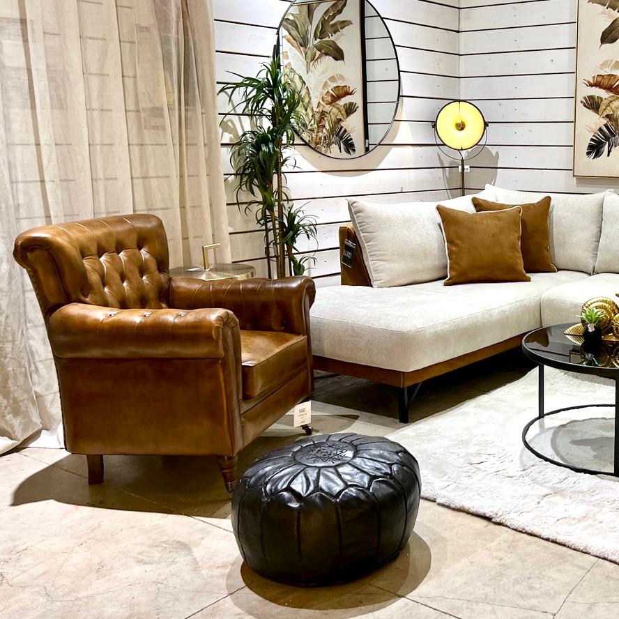 כורסא דגם אשוק עוד קפיטונז חום