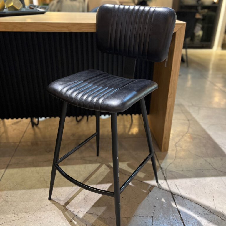 כסא בר דגם מירו אשוק עור שחור