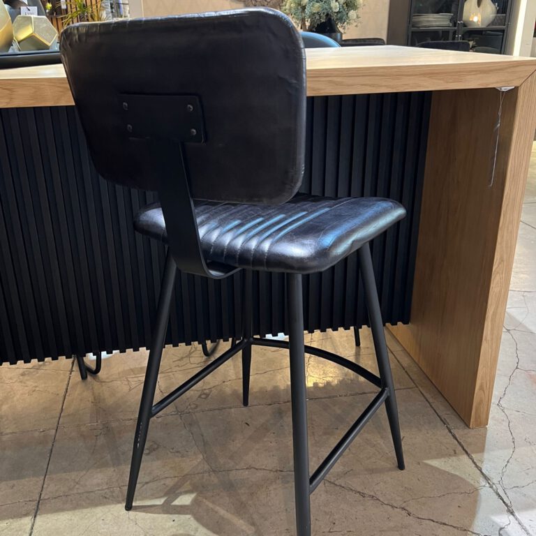 כסא בר דגם מירו אשוק עור שחור