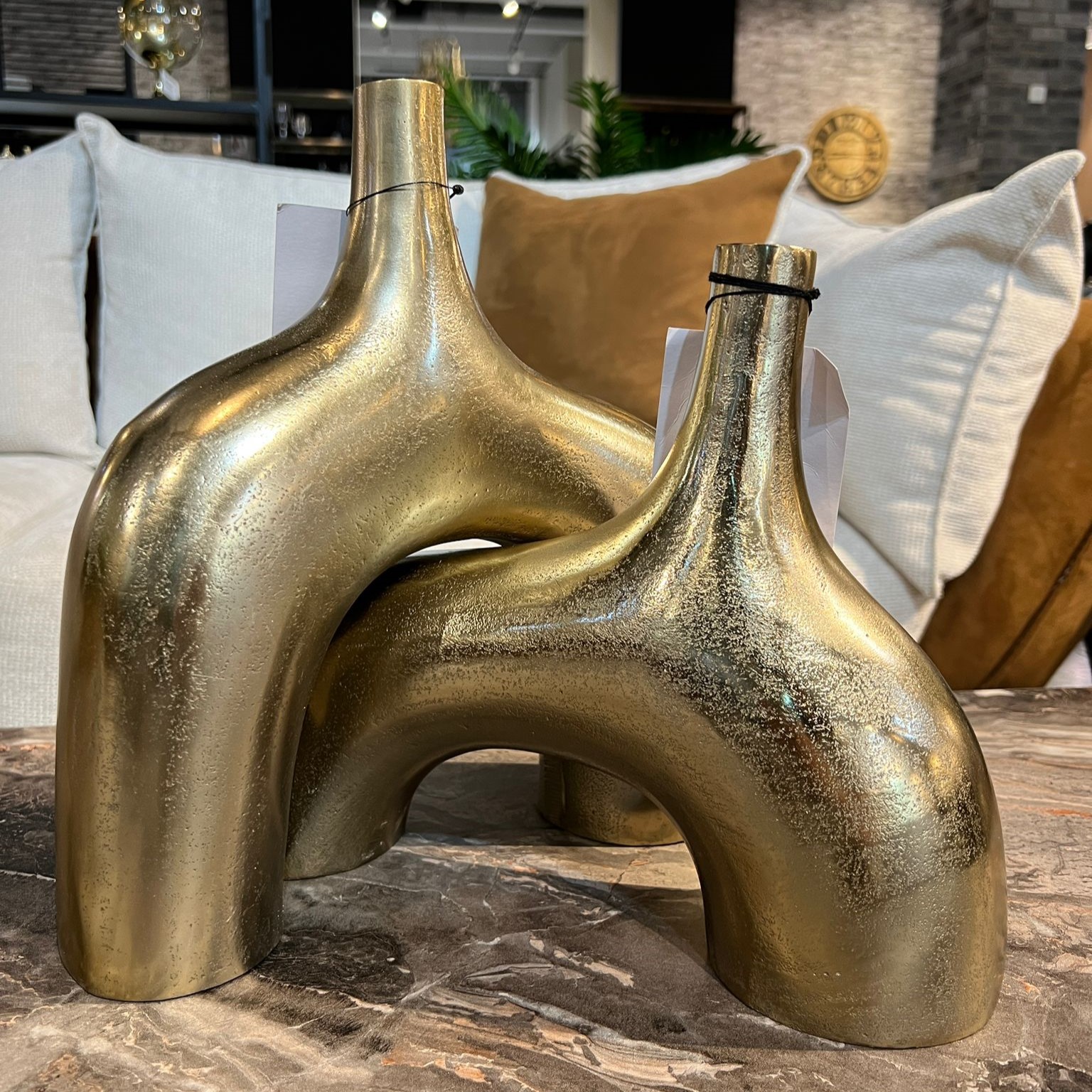 סט זוג כדים בסיס כפול זהב