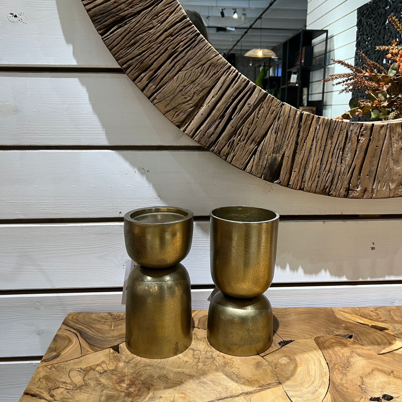 פמוט זהב רחב גדול