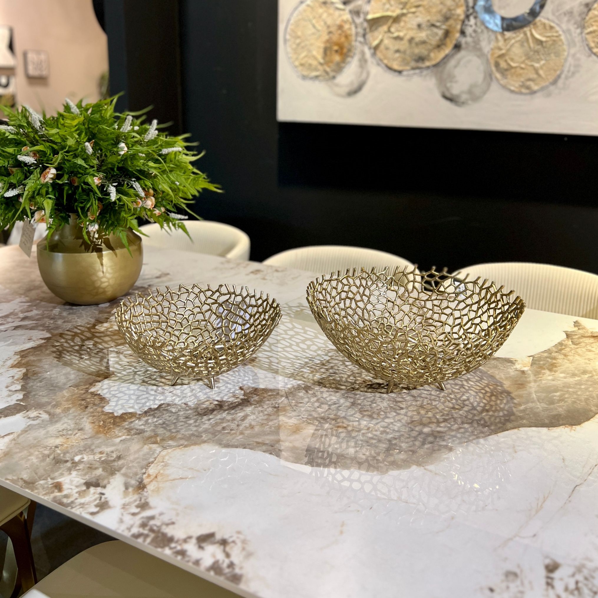 קערה ברזל תחרה זהב דגם זיבאן