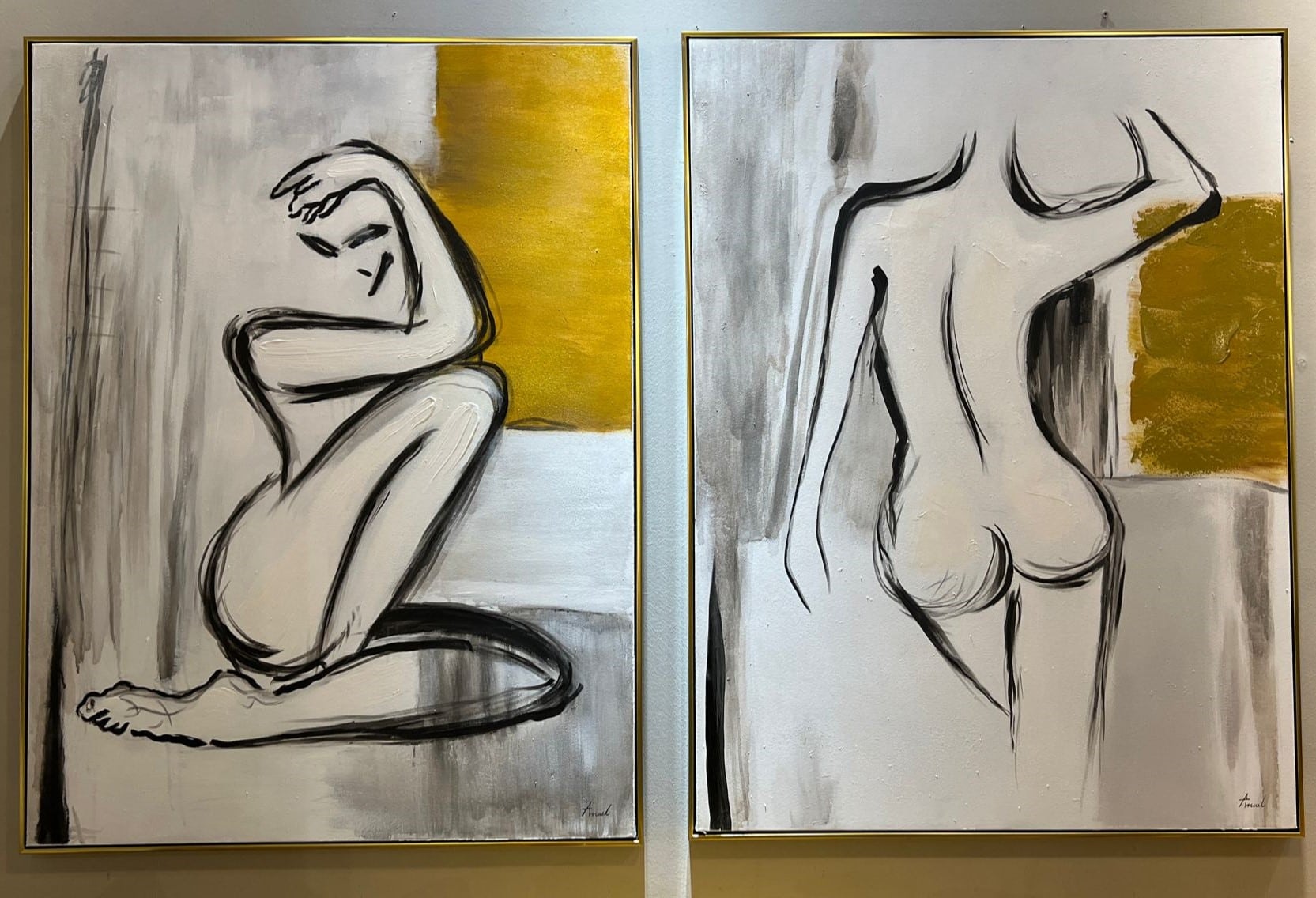 תמונת שמן אנאל גוף אישה עם מסגרת עבודת יד 90/120