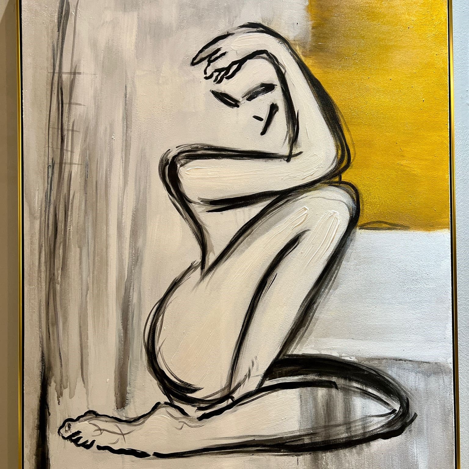 תמונת שמן אנאל גוף אישה עם מסגרת עבודת יד 90/120