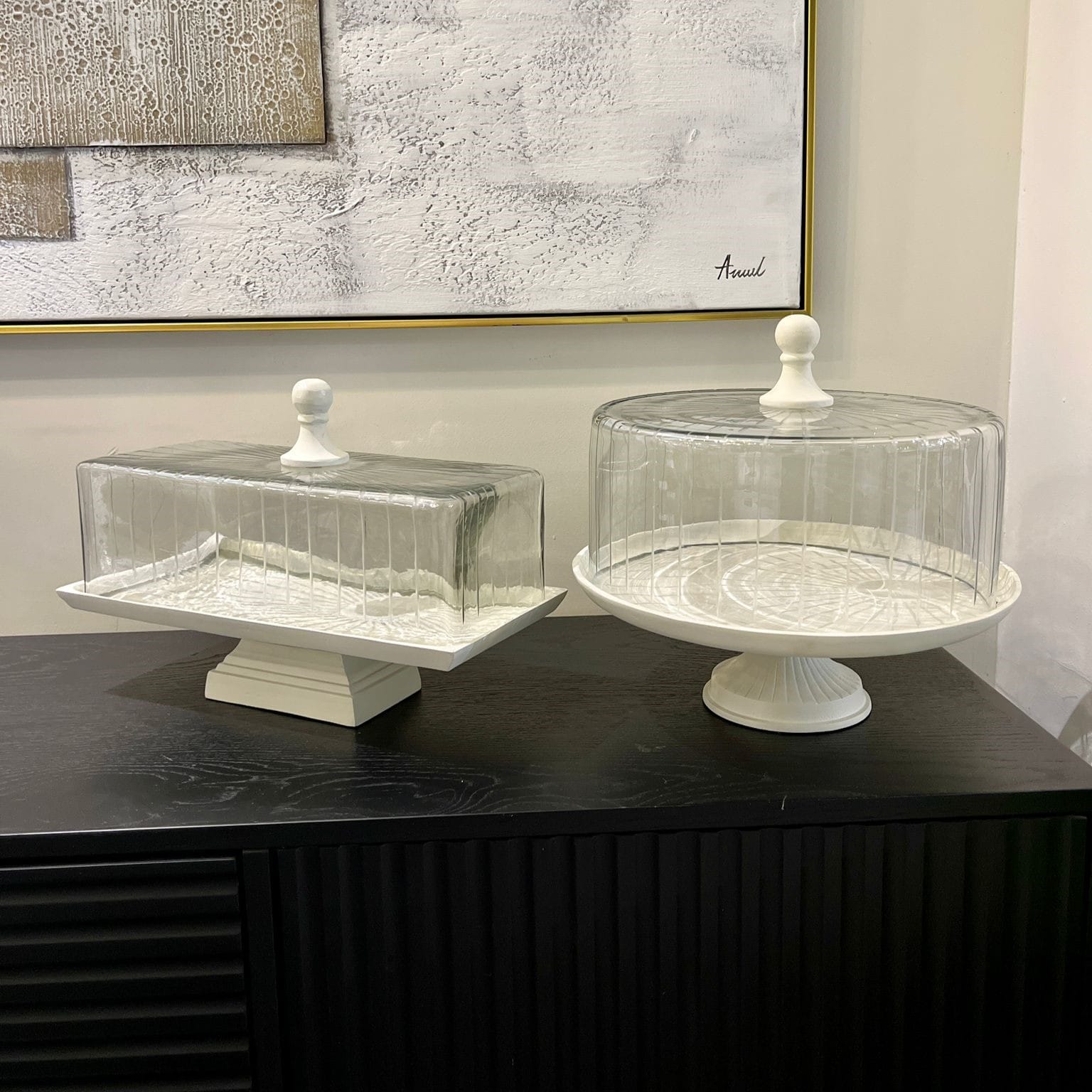 מגש עגול | מלבני זכוכית שקוף