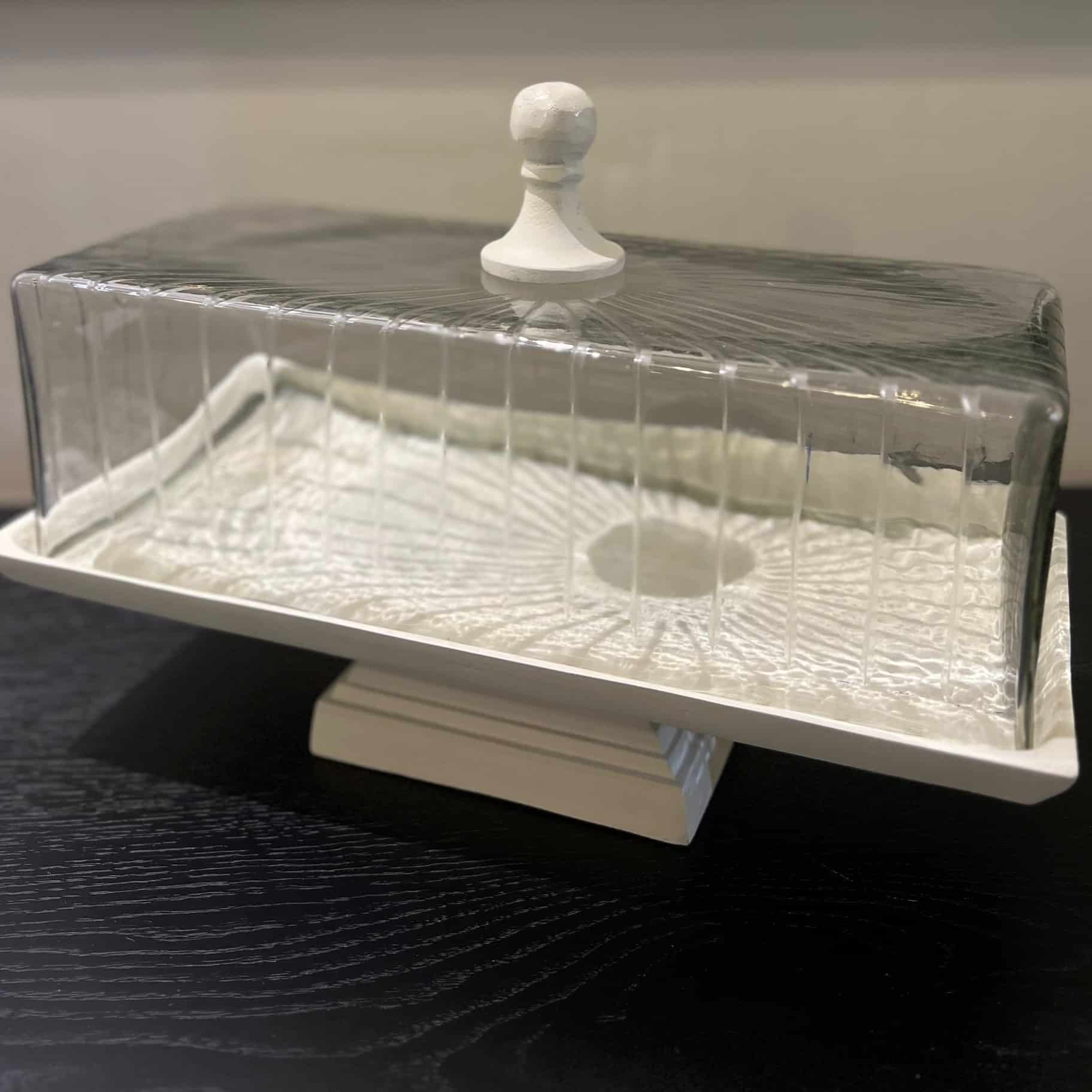 מגש עגול | מלבני זכוכית שקוף