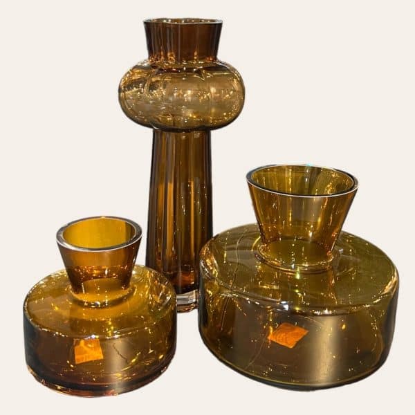 כד זכוכית אמבר פיה נפתחת דגם איקו