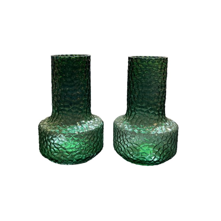 כד זכוכית ריקועים ירוק כהה בינוני דגם איקו (2)