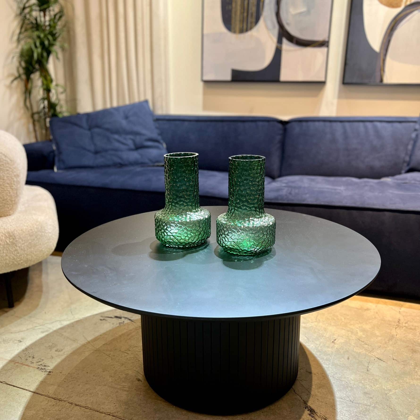 כד זכוכית ריקועים ירוק כהה בינוני דגם איקו כד זכוכית ריקועים ירוק כהה בינוני דגם איקו