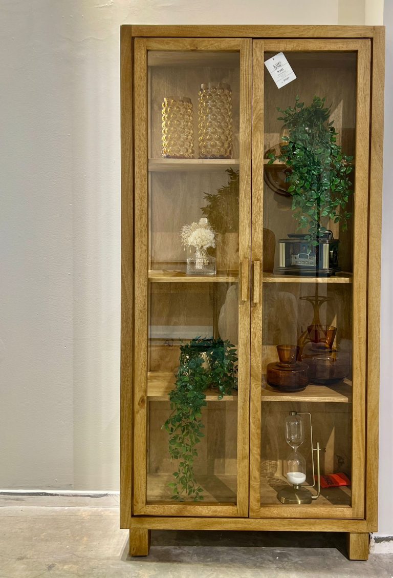 ויטרינה עץ 2 דלתות זכוכית מסגרת עץ דגם סוניל
