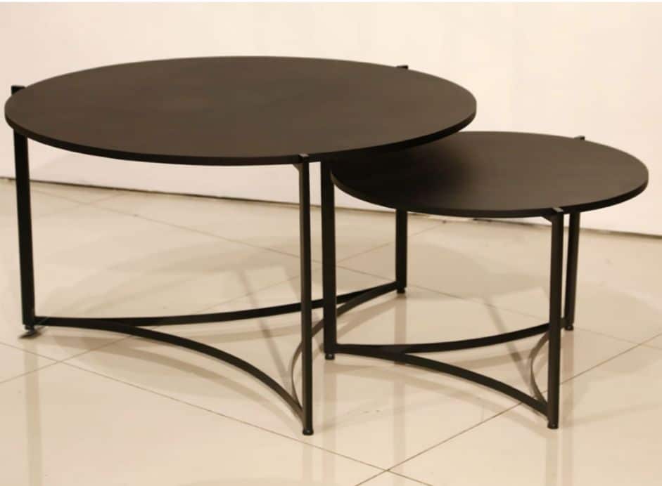 זוג שולחנות עץ מנגו VOLANTE BLACK זוג שולחנות עץ מנגו VOLANTE BLACK