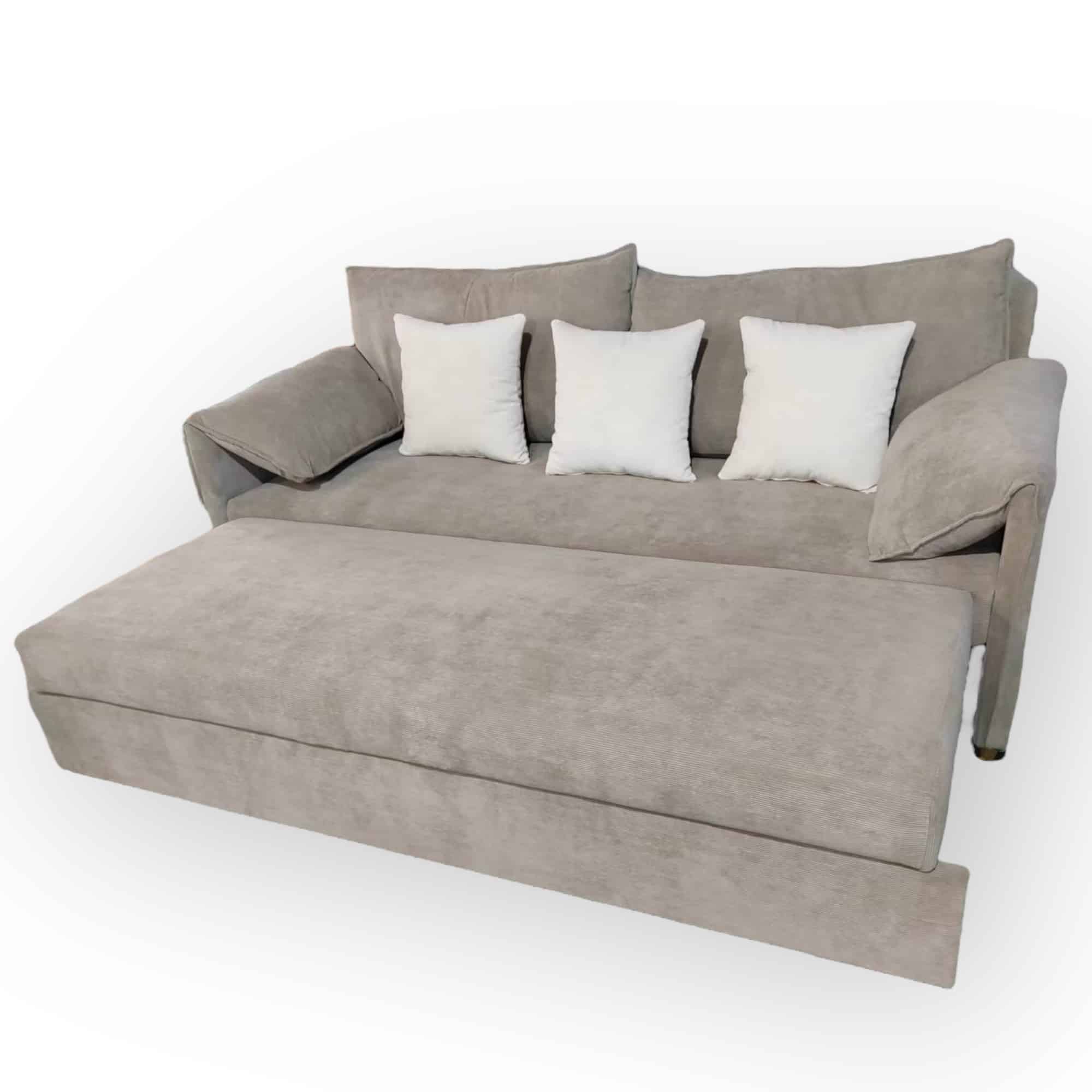 ספה נפתחת למיטת אירוח דגם קימי בד קורדרוי אפור