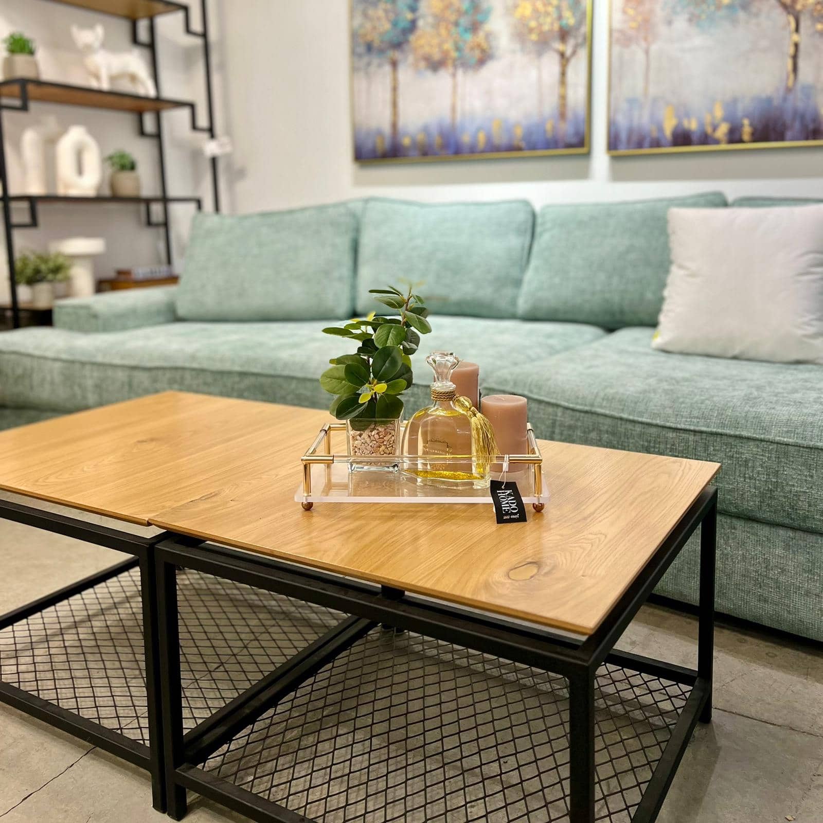 מגש אקרילי פסים זהב קטן דגם איקו