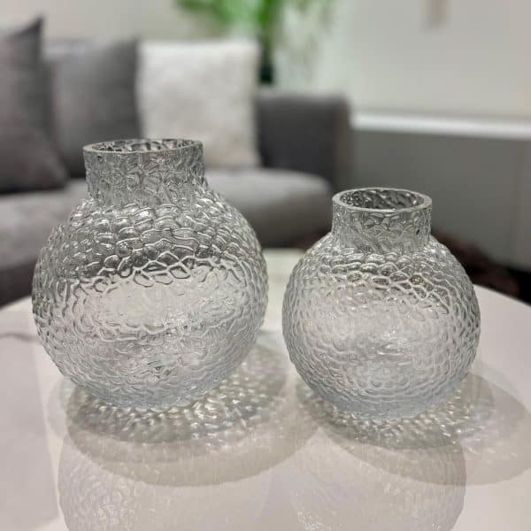 כד זכוכית עגול ריקועים פיה ישרה דגם איקו