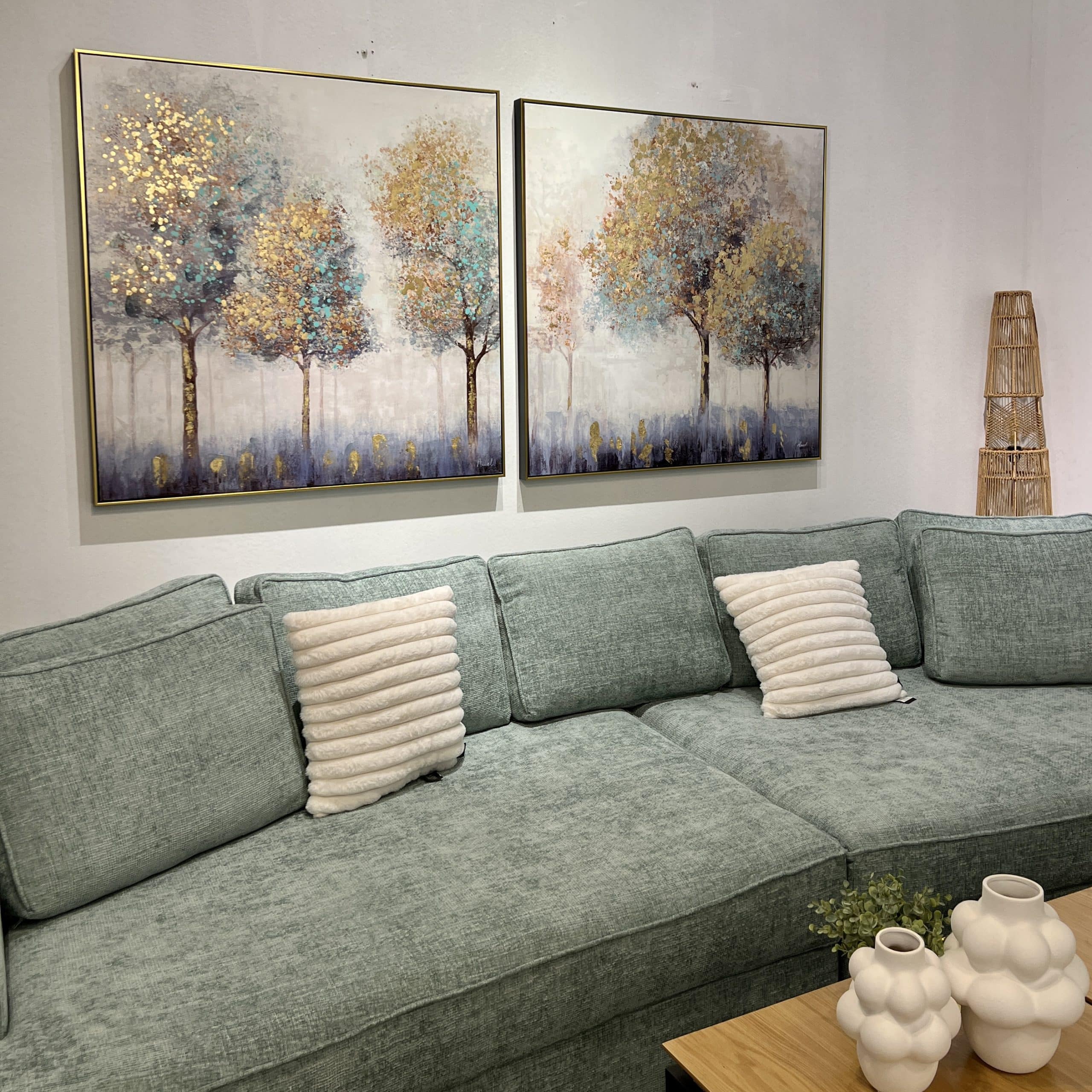 תמונת שמן עצים בשילוב הדפסה אנאל עם מסגרת