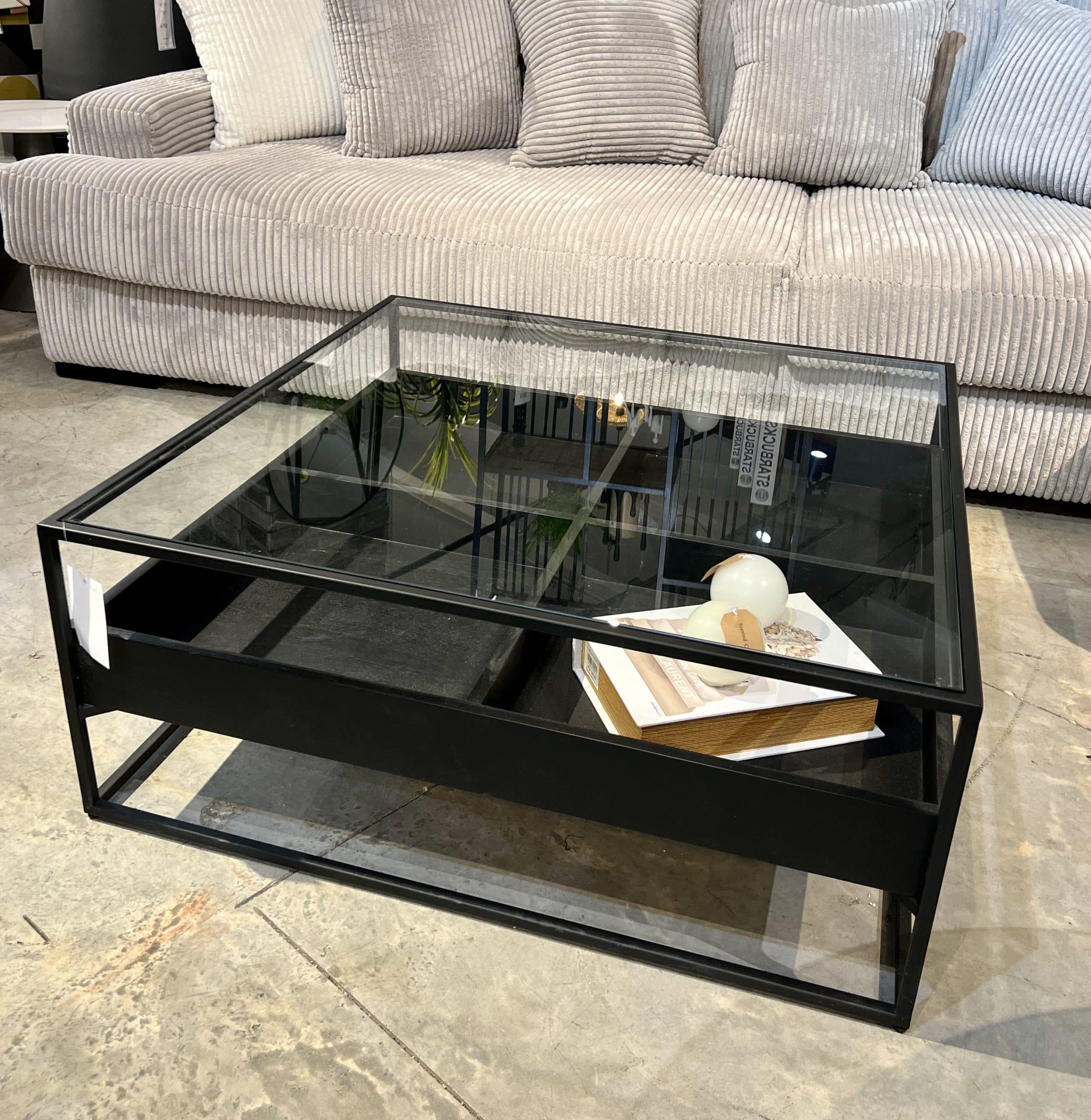 שולחן סלון ווד טריי עץ שחור מרובע דגם סוניל