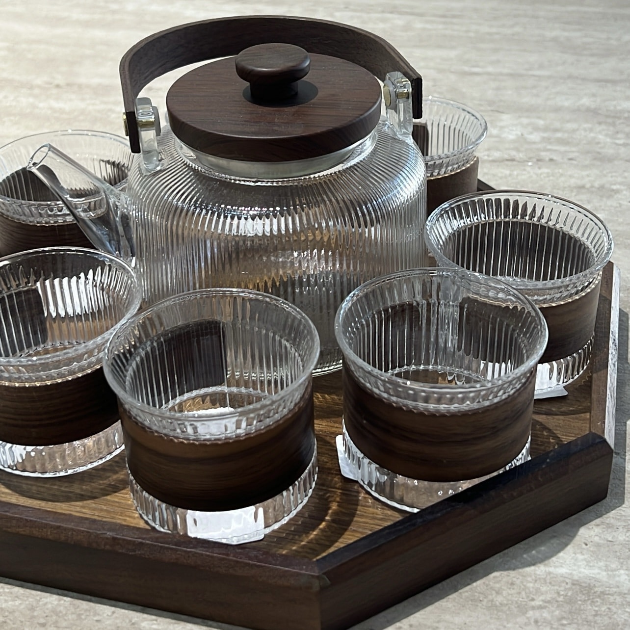 סט 8 חלקים תה/ קפה מגש כוסות קומקום דגם אליס סט 8 חלקים תה/ קפה מגש כוסות קומקום דגם אליס