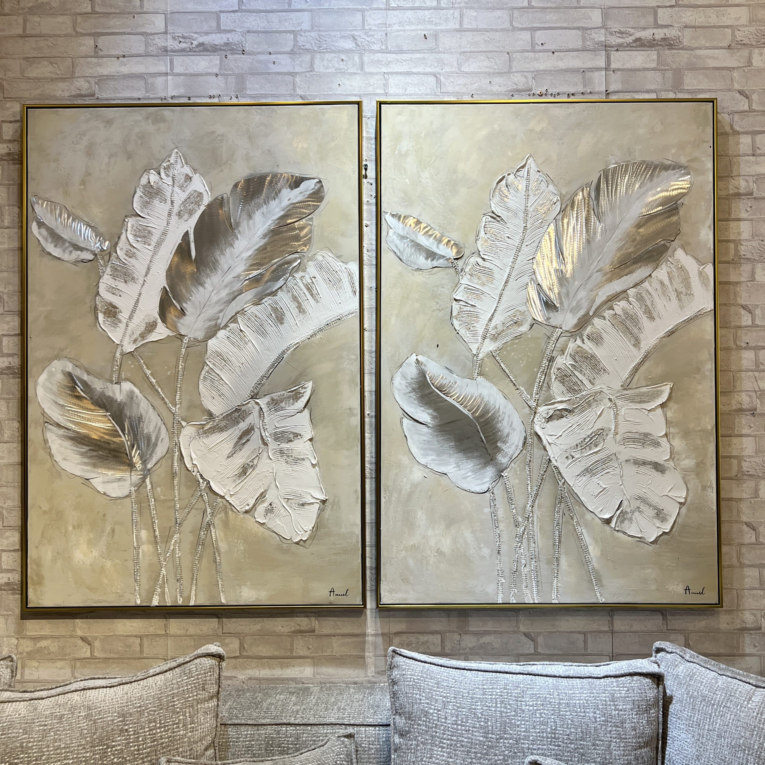 תמונת שמן עלים בשילוב הדפסה אנאל עם מסגרת תמונת שמן עלים בשילוב הדפסה אנאל עם מסגרת