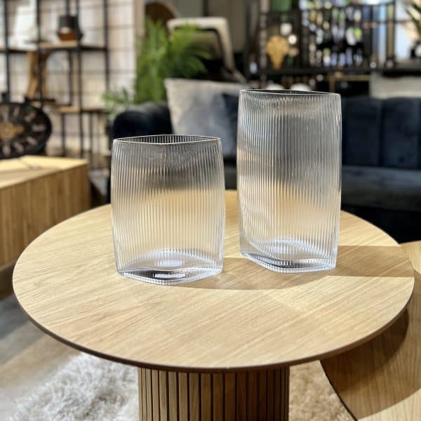 כד זכוכית פסים פתח ביצה דגם איקו