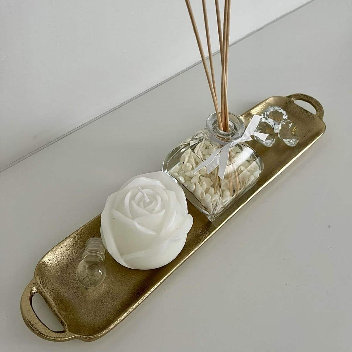 נר שושנה ורד שמנת דגם איקו נר שושנה ורד שמנת דגם איקו