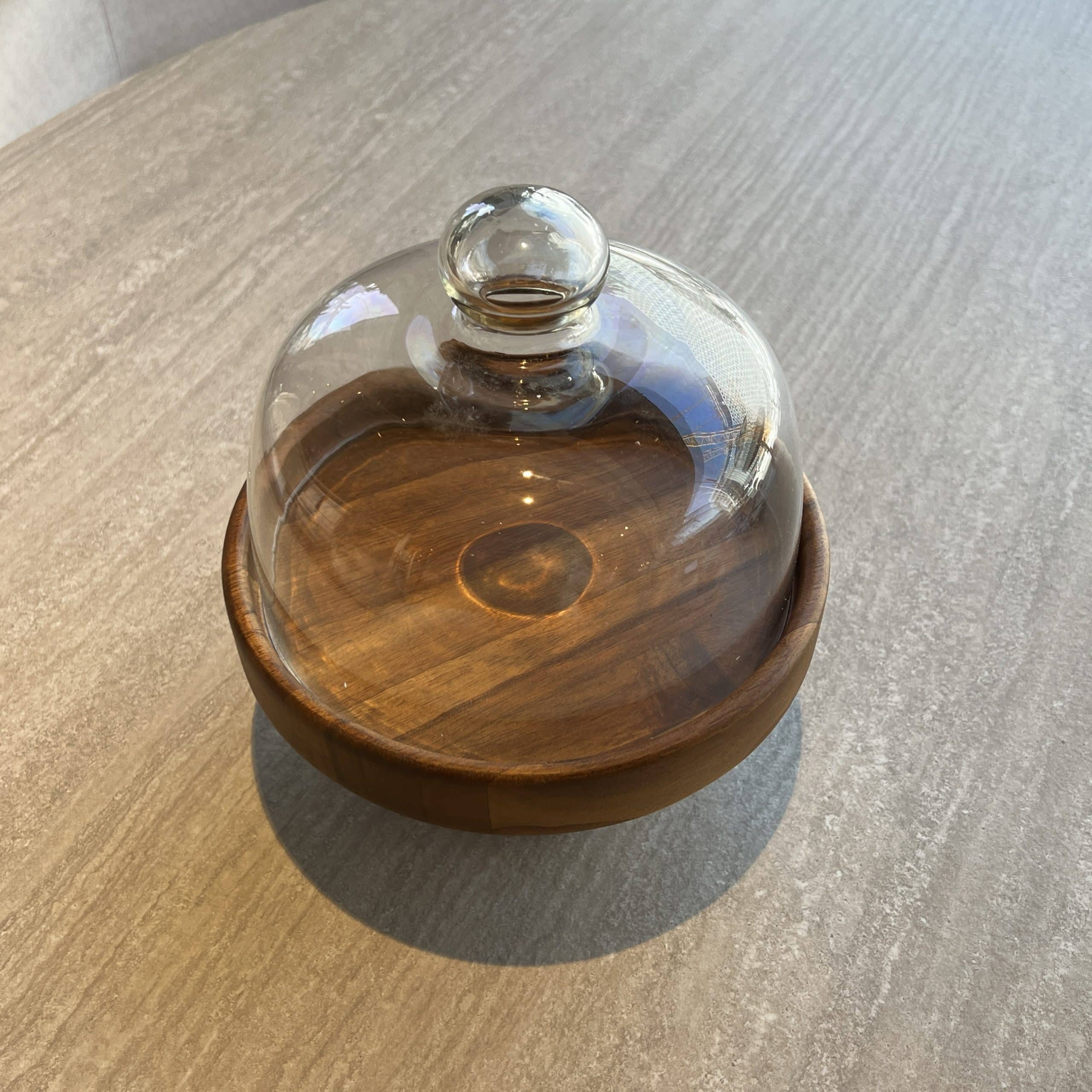 מגש עץ על רגל עם מכסה זכוכית בינוני דגם איקו מגש עץ על רגל עם מכסה זכוכית בינוני דגם איקו