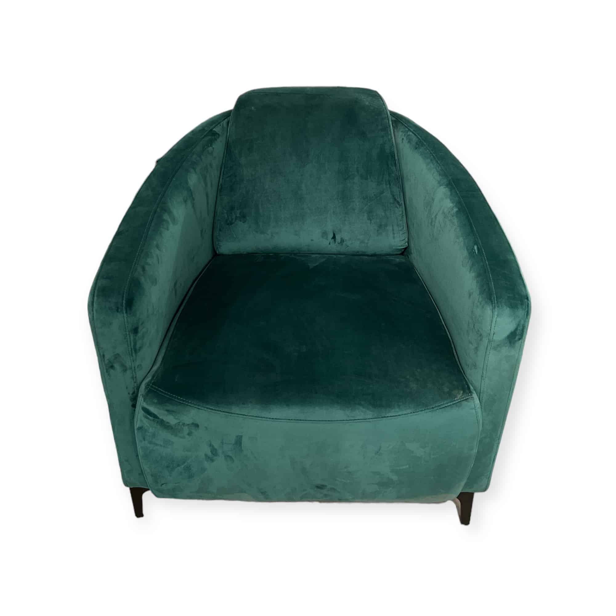 כורסא מעוצבת במבצע בבד קטיפה ירוק דגם ניקולטי