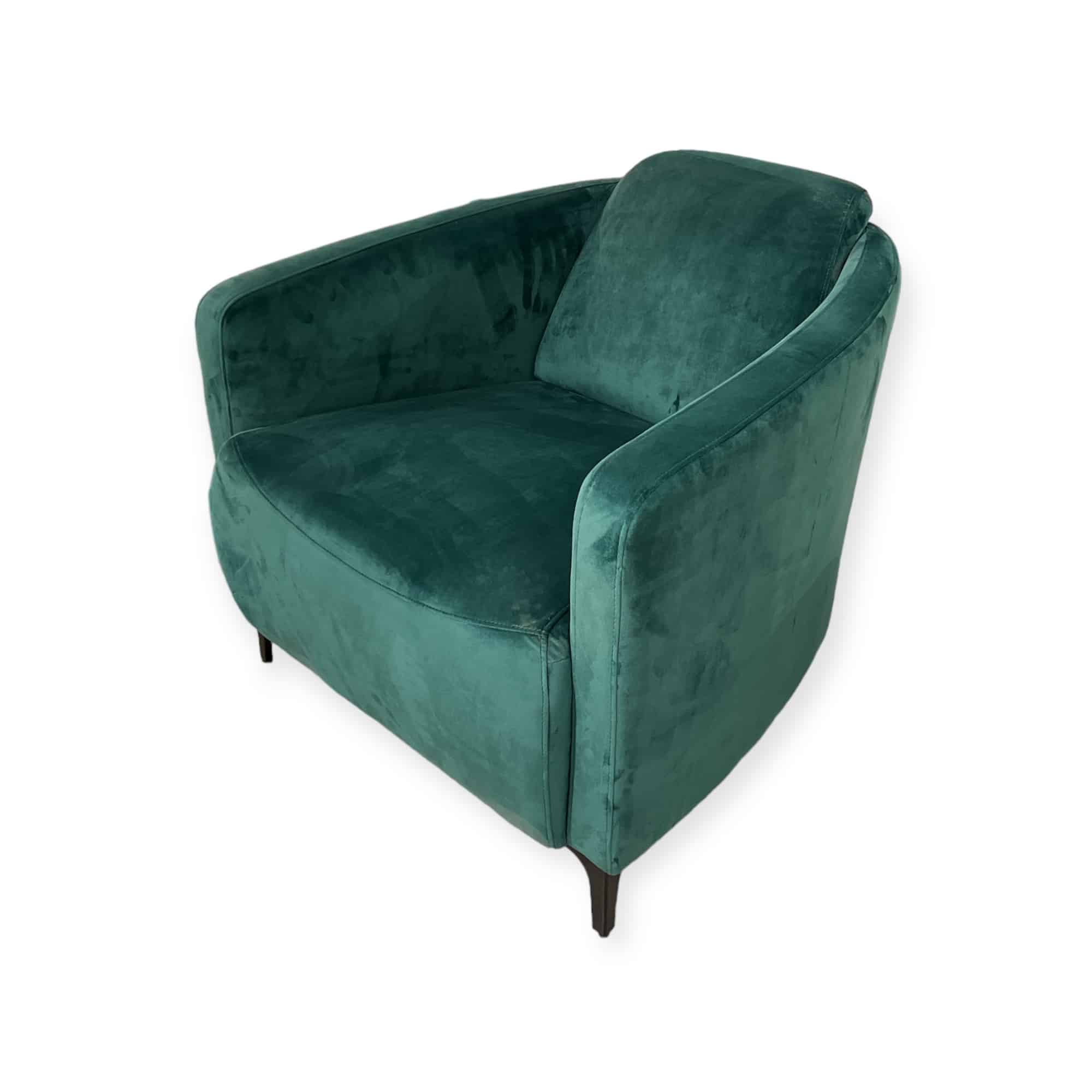 כורסא מעוצבת במבצע בבד קטיפה ירוק דגם ניקולטי