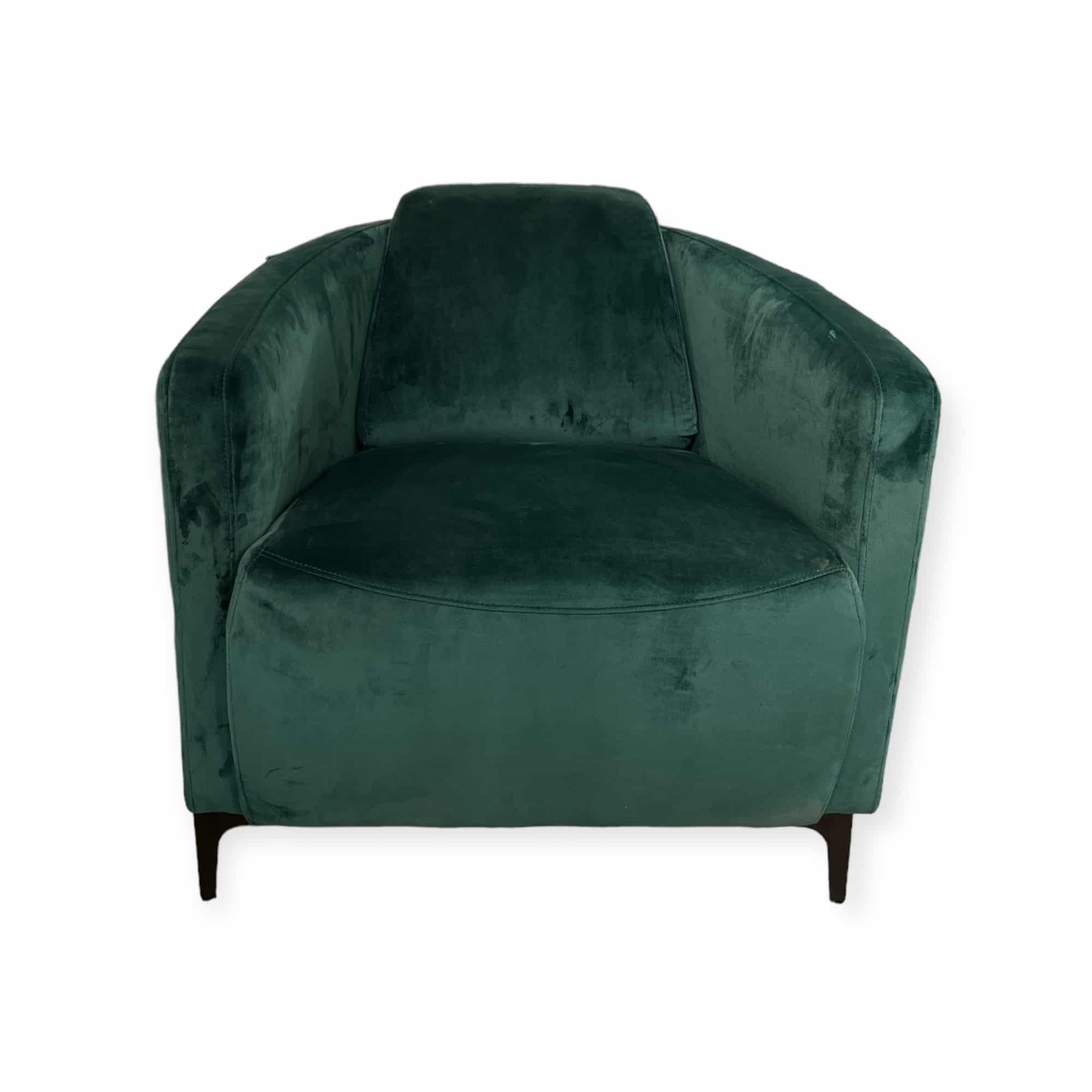 כורסא מעוצבת במבצע בבד קטיפה ירוק דגם ניקולטי