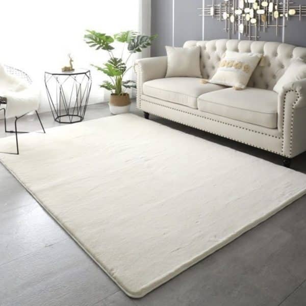 שטיח פרווה שמנת דגם אסף