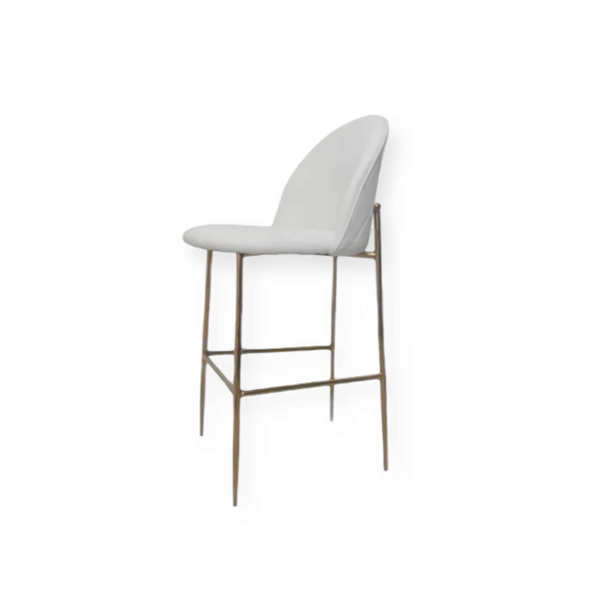 כיסא בר דמוי עור דגם רויאל לבן רגל זהב כיסא בר דמוי עור דגם רויאל לבן רגל זהב