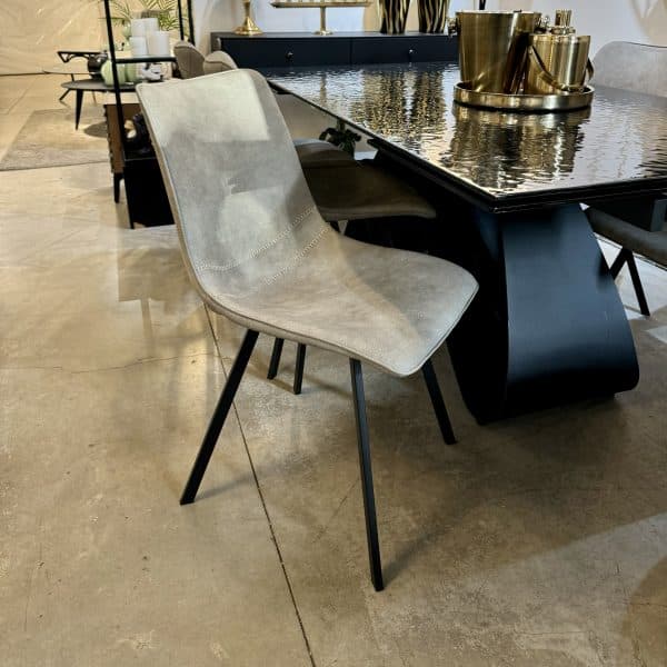 כיסא דמוי עור אפור מעוצב פרימיום