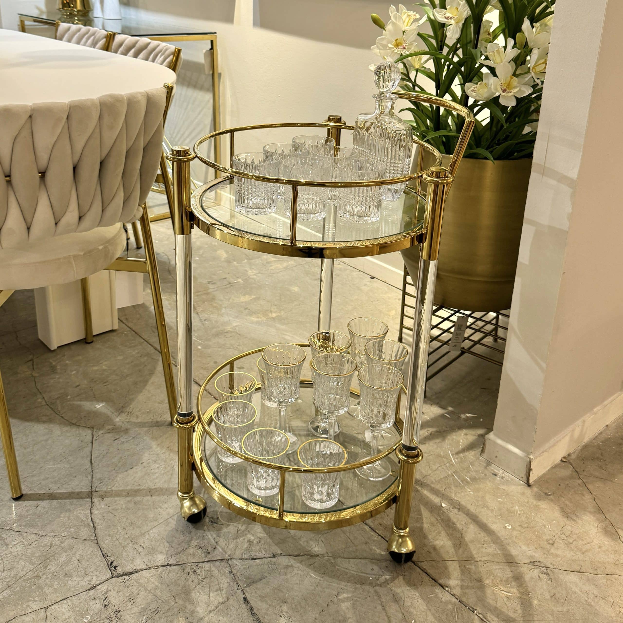 עגלת בקבוקים ויויאן זהב עגלת בקבוקים ויויאן זהב