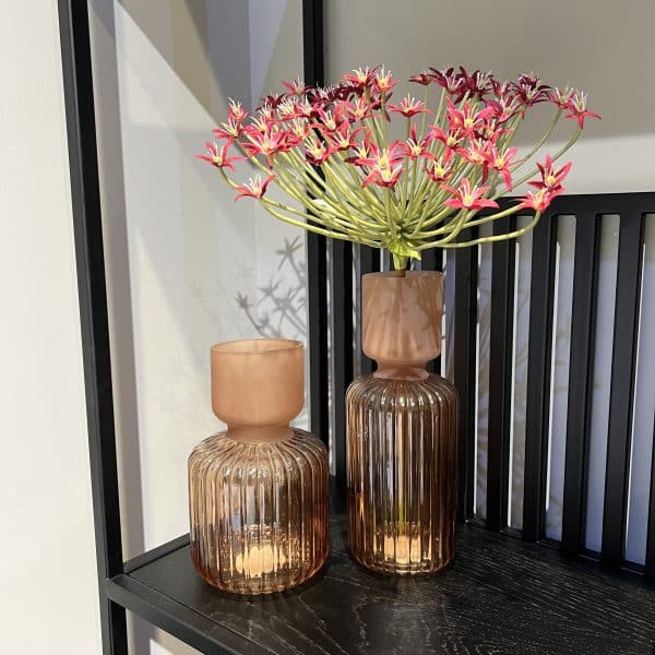 כד זכוכית אפרסק פסים