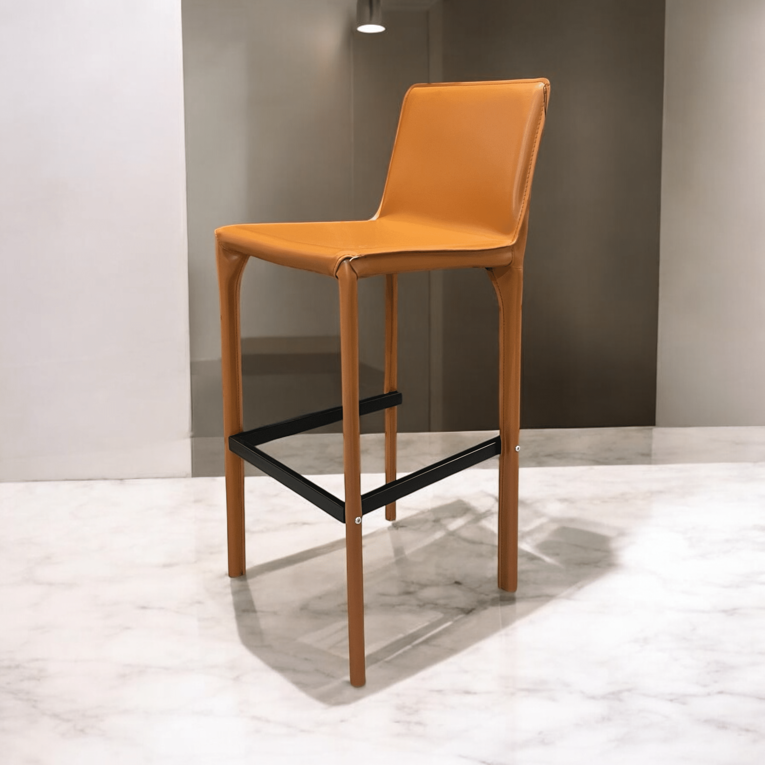 כיסא בר ויוינו דמוי עור חום דגם סינדי ONLINE SALE!