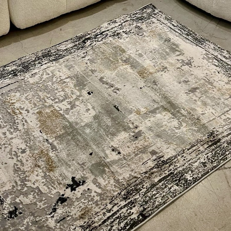 שטיח אבסטרקט אפור עם מסגרת דגם FACIFIC שטיח אבסטרקט אפור עם מסגרת דגם FACIFIC