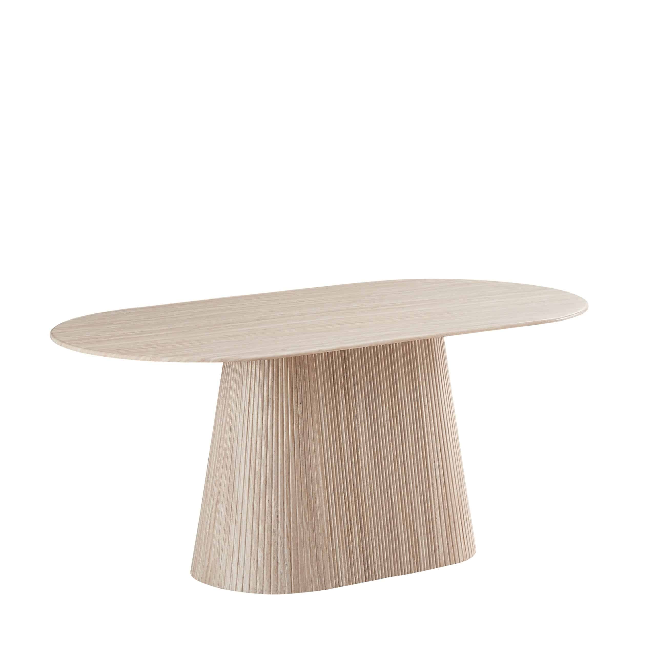 שולחן אוכל מלבני פינות מעוגלות טרוורטין דגם סלינה שולחן אוכל מלבני פינות מעוגלות טרוורטין דגם סלינה