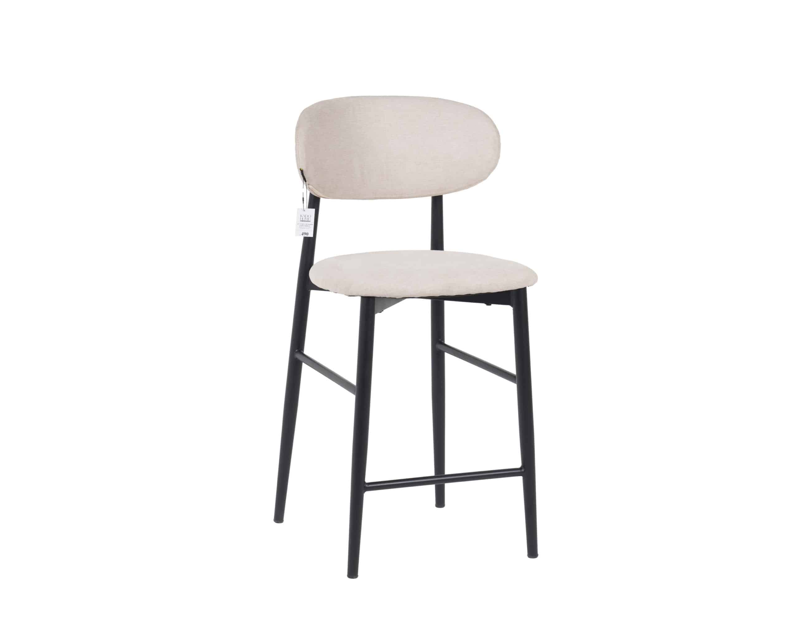 כיסא בר רינו דגם לוסי אריג שמנת רגל ברזל שחור - SALE!! כיסא בר רינו דגם לוסי אריג שמנת רגל ברזל שחור - SALE!!