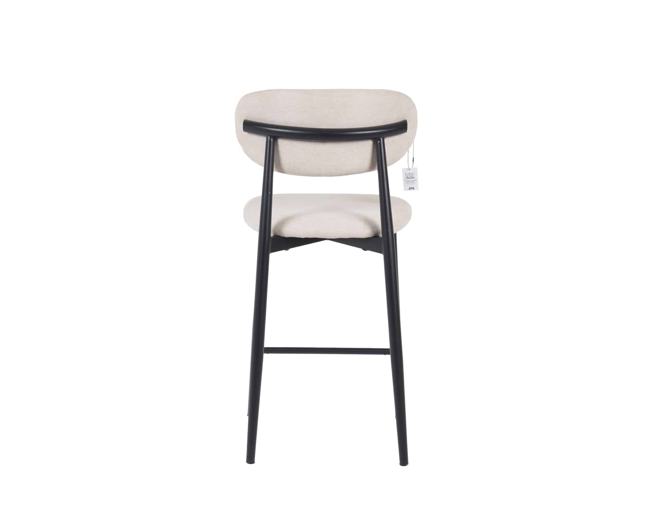 כיסא בר רינו דגם לוסי אריג שמנת רגל ברזל שחור - SALE!! כיסא בר רינו דגם לוסי אריג שמנת רגל ברזל שחור - SALE!!