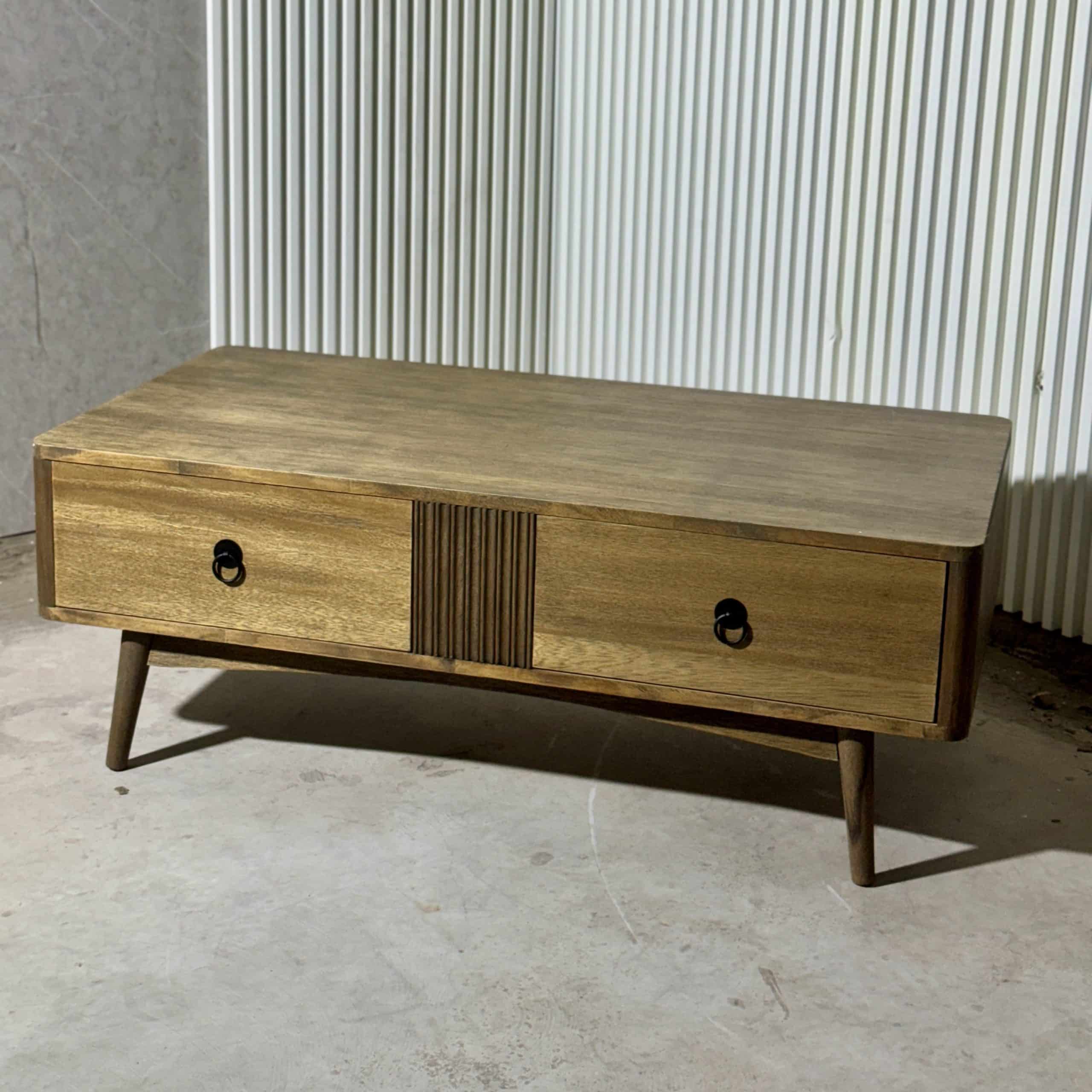 שולחן סלון עץ מלא מלבני דגם ניל