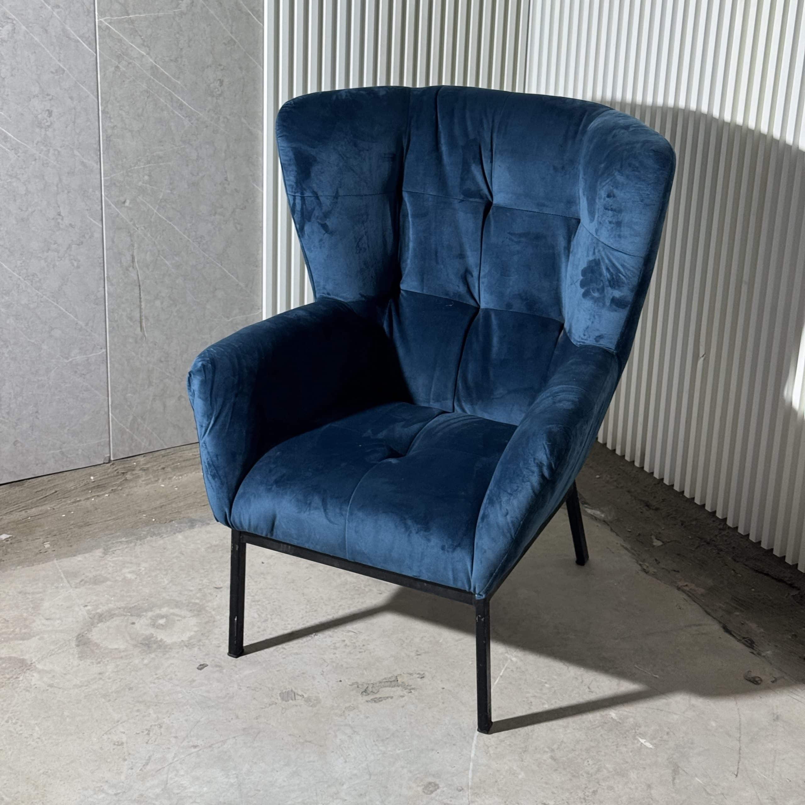 כורסא דגם דיווה קטיפה כחול כורסא דגם דיווה קטיפה כחול