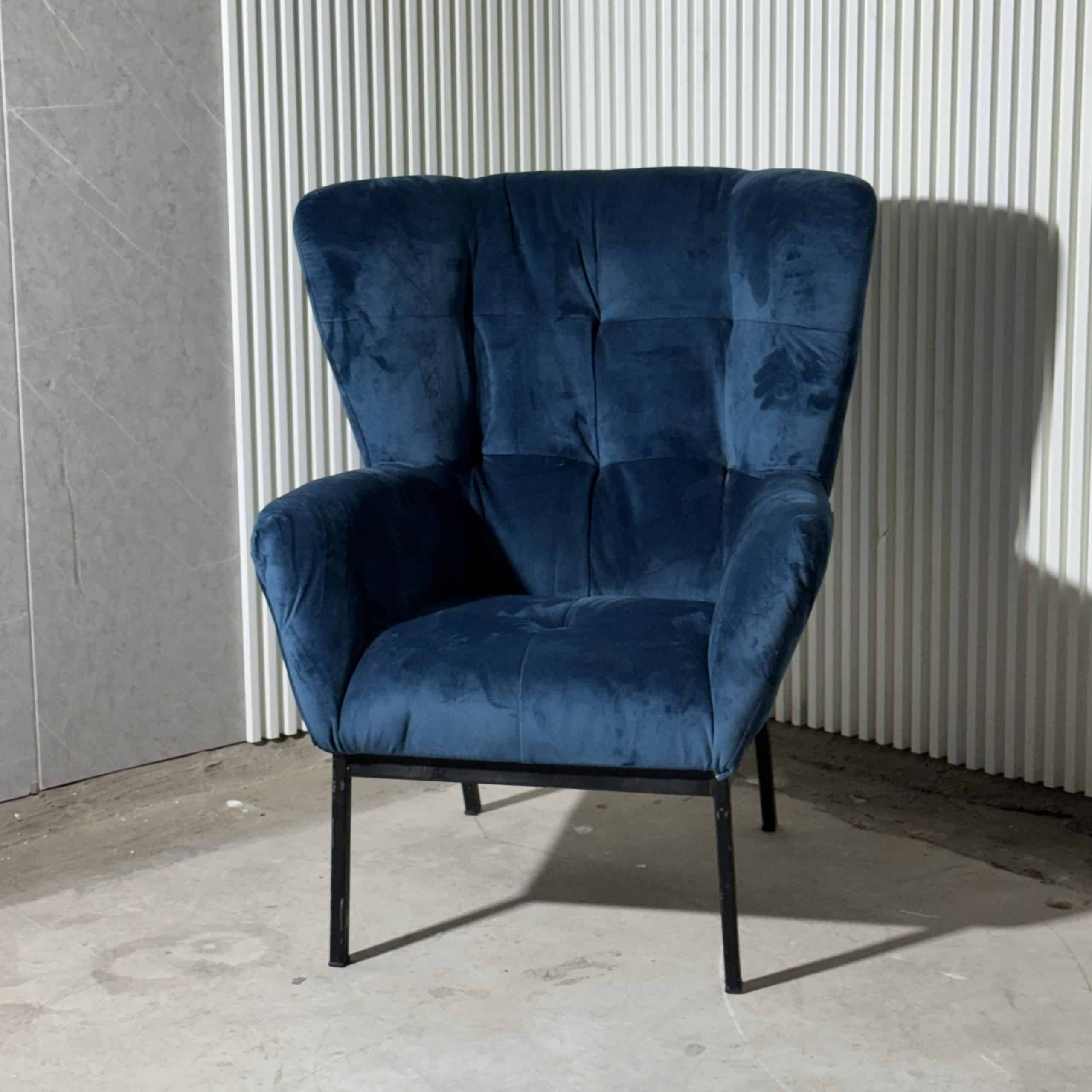 כורסא דגם דיווה קטיפה כחול כורסא דגם דיווה קטיפה כחול