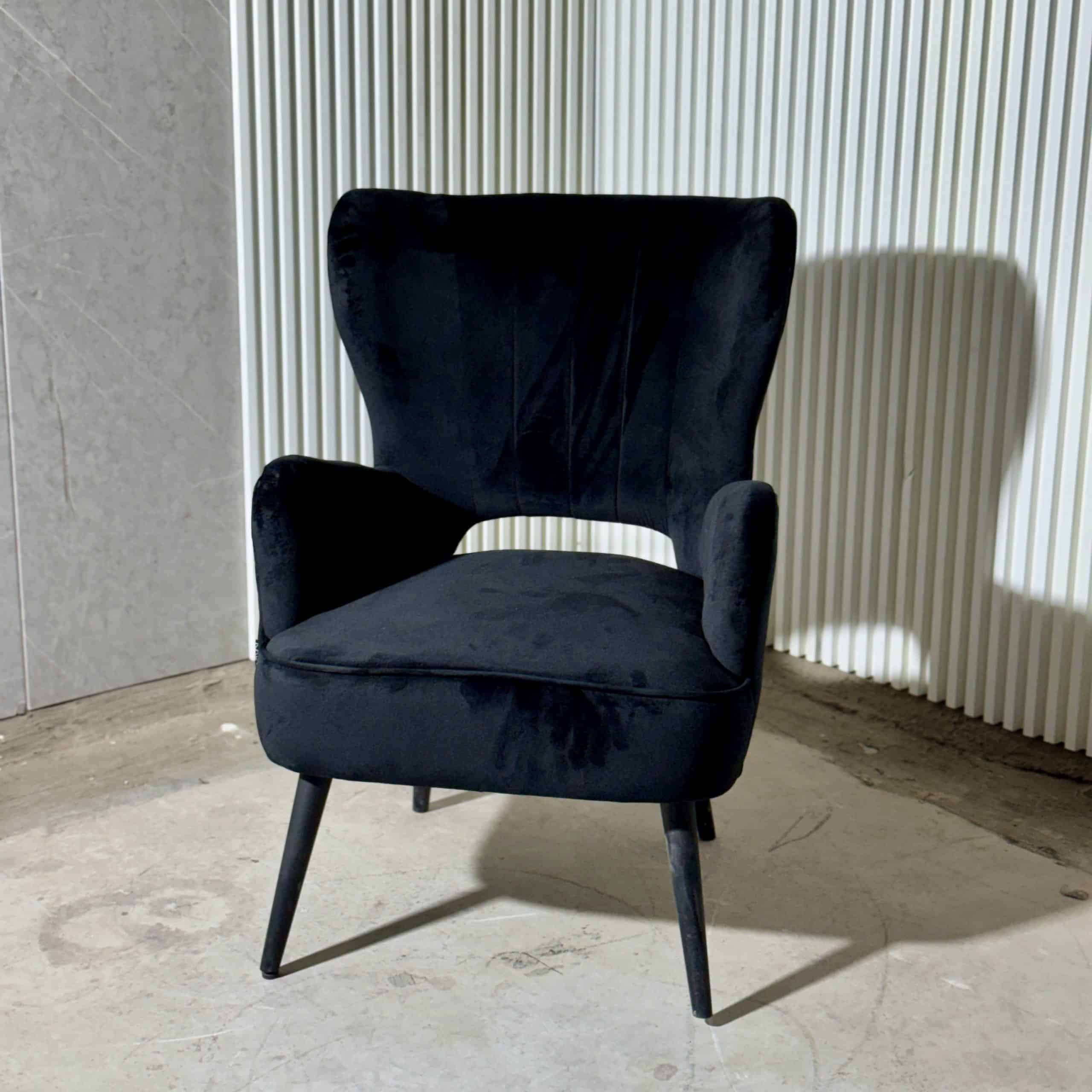 כורסא דגם לורן קטיפה שחור כורסא דגם לורן קטיפה שחור