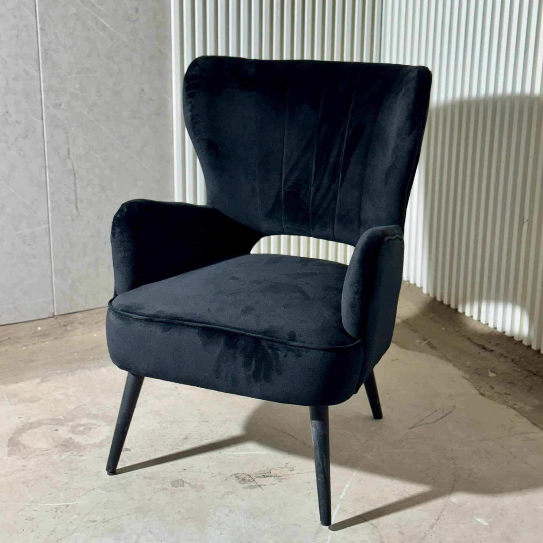 כורסא דגם לורן קטיפה שחור כורסא דגם לורן קטיפה שחור