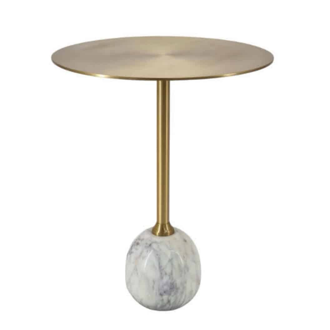 שולחן צד מגש זהב בסיס מרבל שיש שולחן צד מגש זהב בסיס מרבל שיש