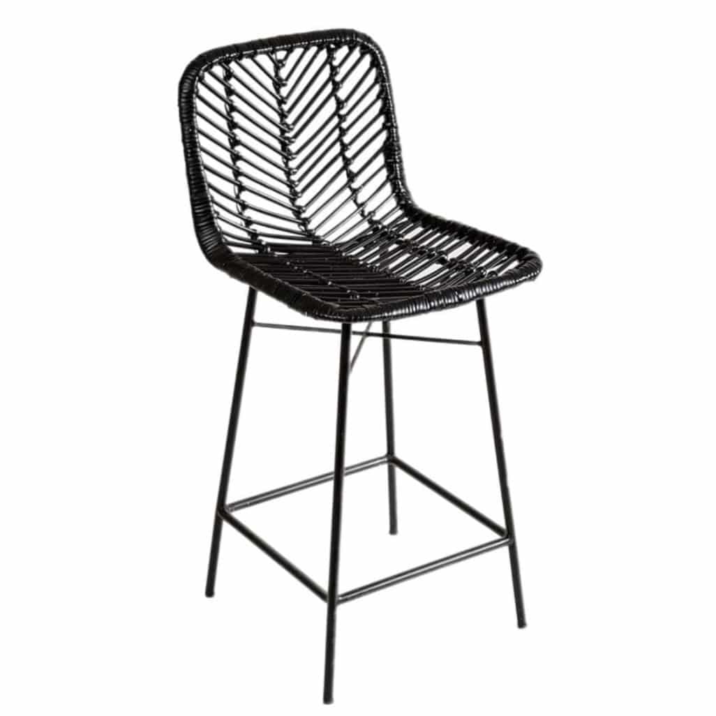 כיסא בר דגם בוהו שחור כיסא בר דגם בוהו שחור