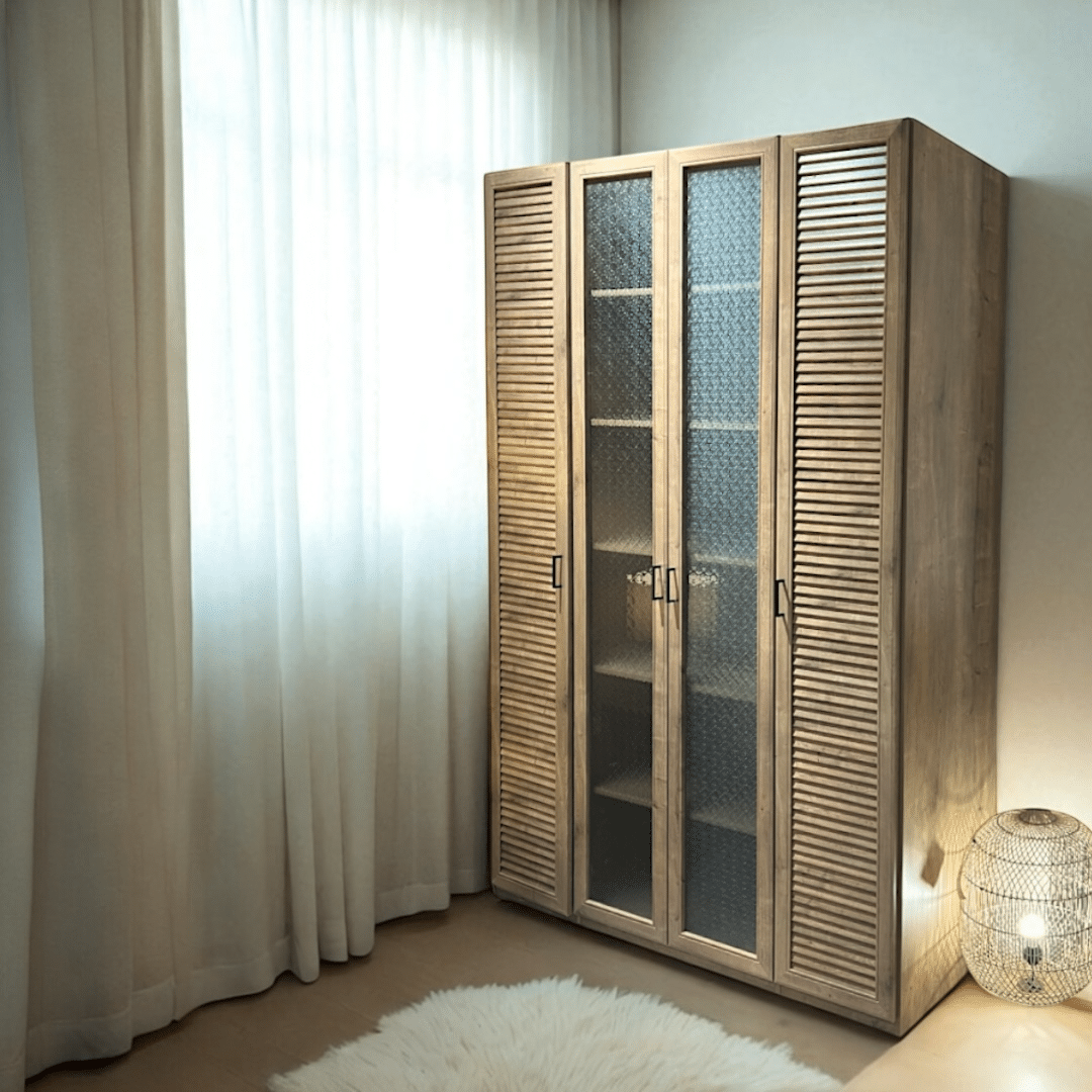 ארון דלתות דגם תריס בתוספת דלתות זכוכית סבתא בעיצוב אישי ארון דלתות דגם תריס בתוספת דלתות זכוכית סבתא בעיצוב אישי