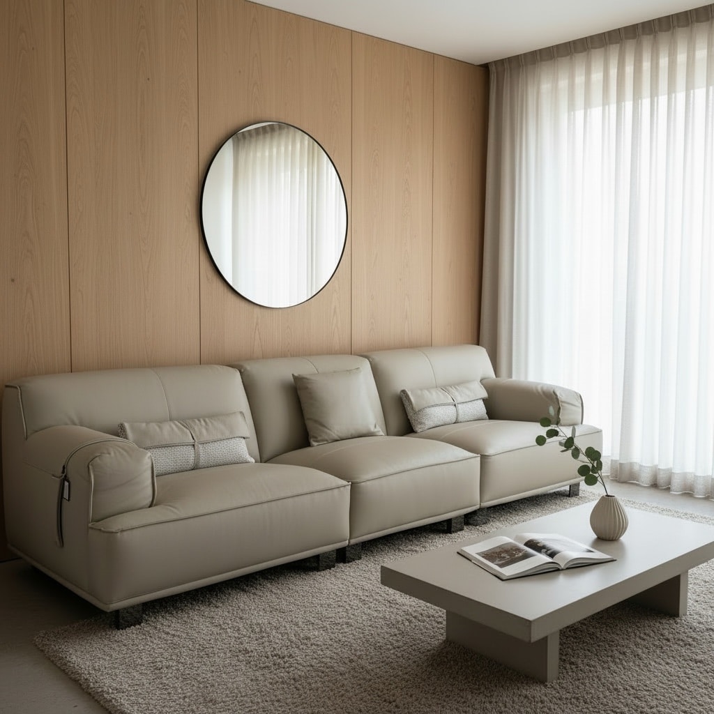 ספת עור מלא יוקרתית גוון אבן פוקט 292 דגם סופיטל- הקולקציה היוקרתית