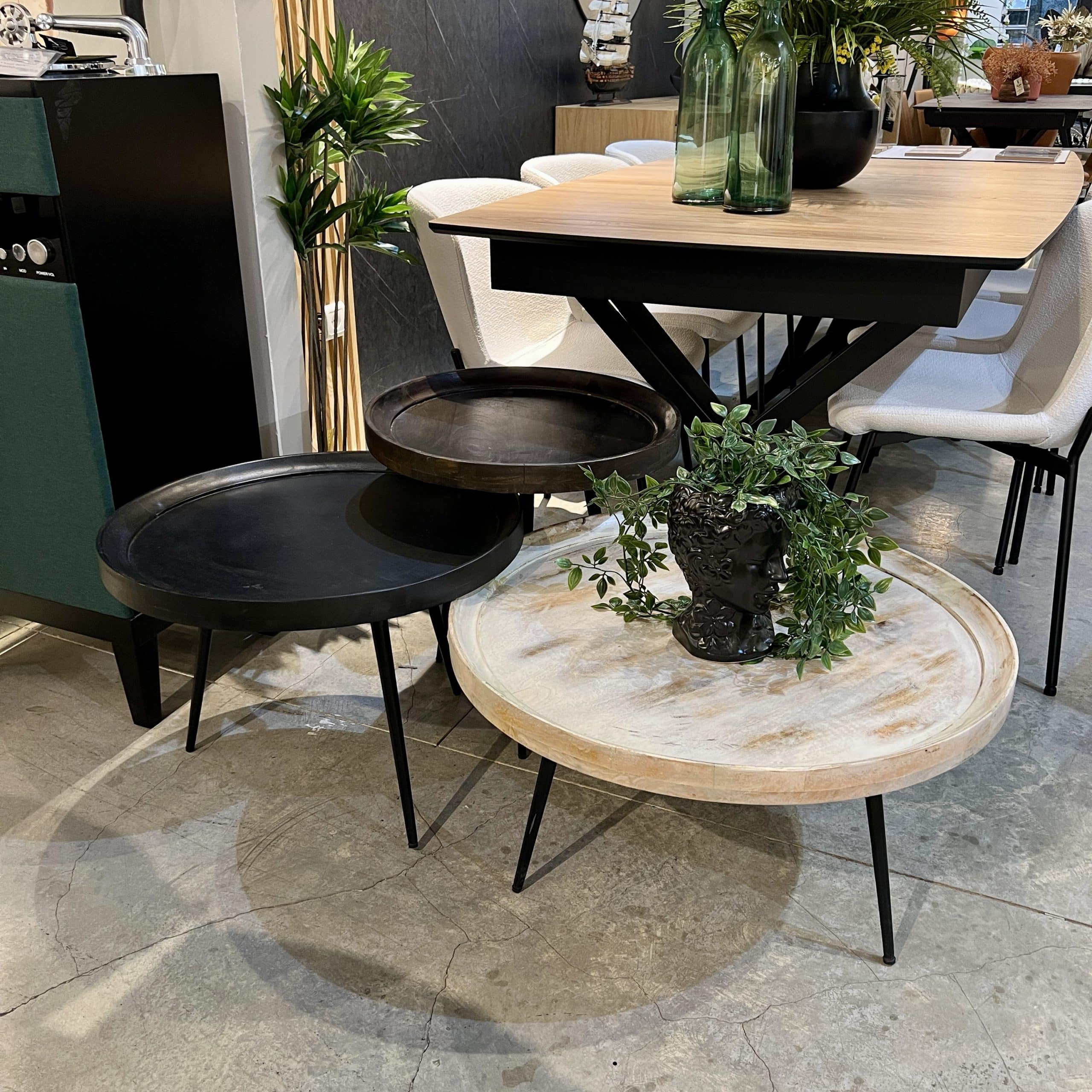 סט 3 שולחנות סלון עגולים דגם טנריף