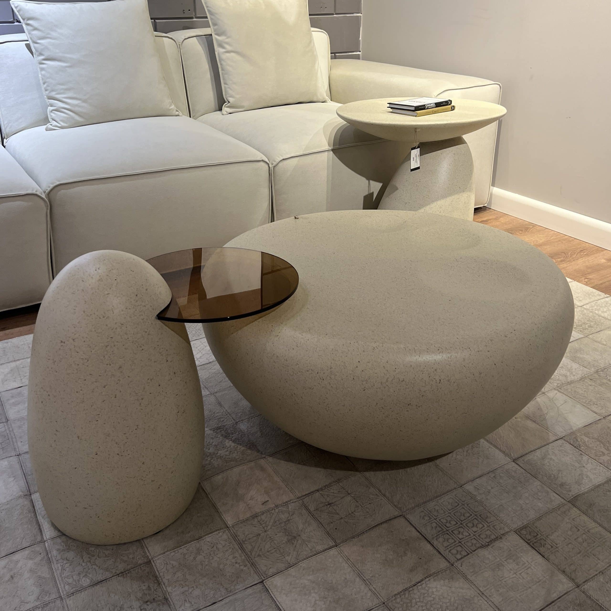 סט שולחנות סלון ונשכן פייבר סטון דגם סופיטל - אחרון במלאי מתצוגה! סט שולחנות סלון ונשכן פייבר סטון דגם סופיטל - אחרון במלאי מתצוגה!