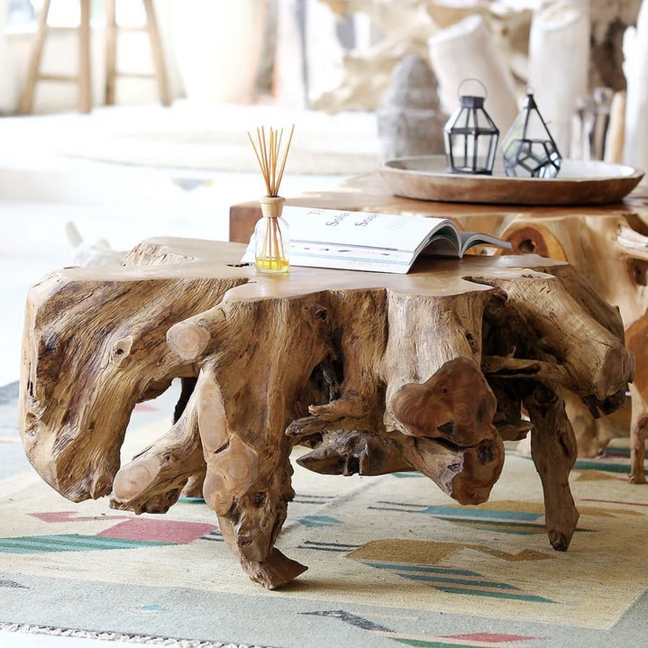 שולחן סלון עץ מעוצב דגם גזית